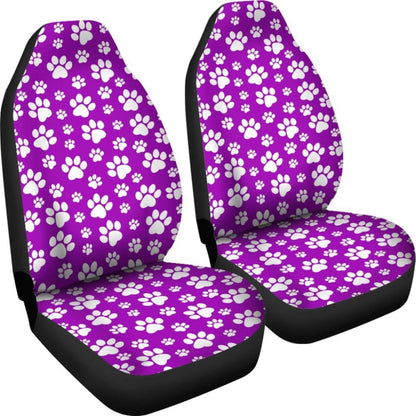 Paw Print Car Seat Cover Purple