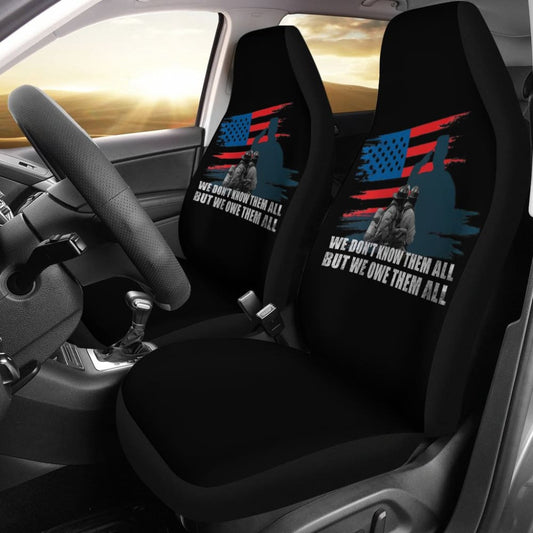 American Flag Firefighter We Don't Know Them All, But We Owe Them All Patriotic Car Seat Covers