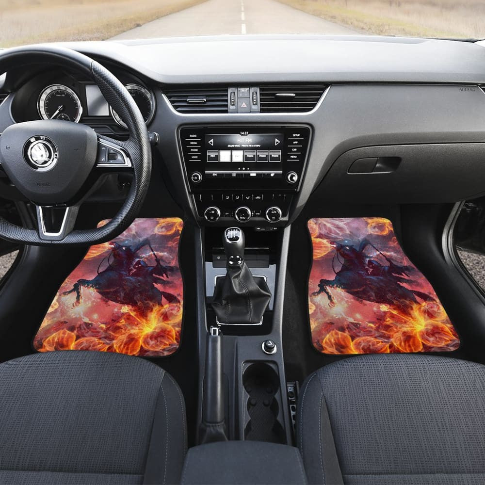 Flaming Fire Grim Reaper Death From Hell Car Floor Mats