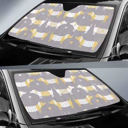Cute Dachshund Dog Pattern Car Auto Sun Shades