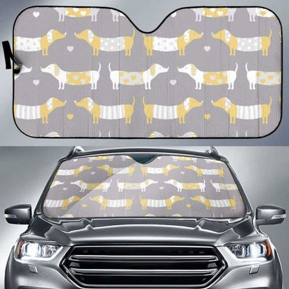 Cute Dachshund Dog Pattern Car Auto Sun Shades