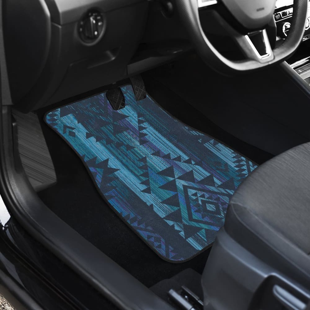Blue Boho Aztec Streaks Car Floor Mats
