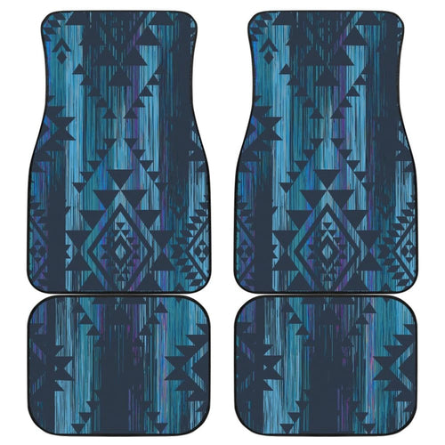 Blue Boho Aztec Streaks Car Floor Mats