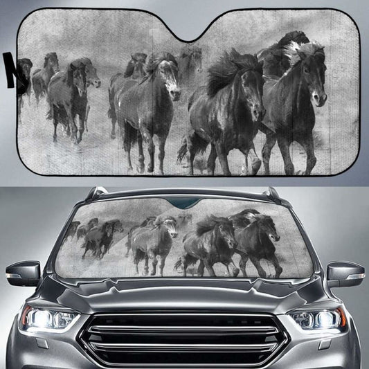 Car Sun Shade With Wild Horses Print