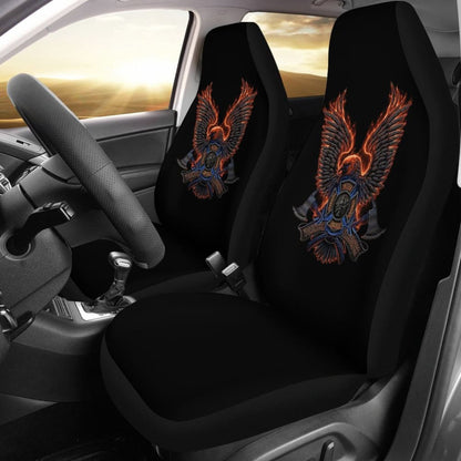 Volunteer Firefighter Fire and Rescue, Courage, Honor Custom Eagle Car Seat Covers