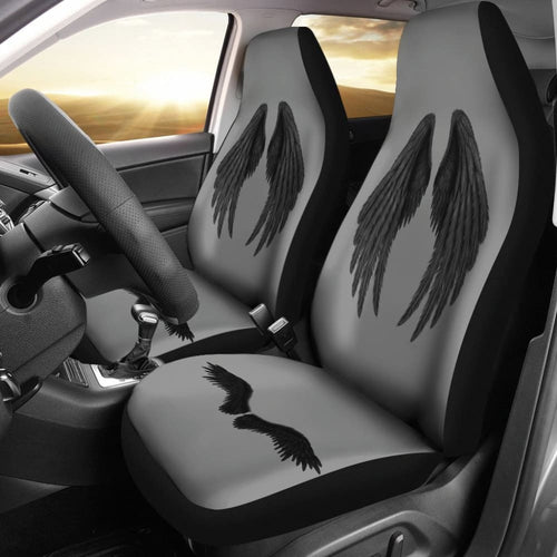 Angel Wings Black Custom Car Seat Covers