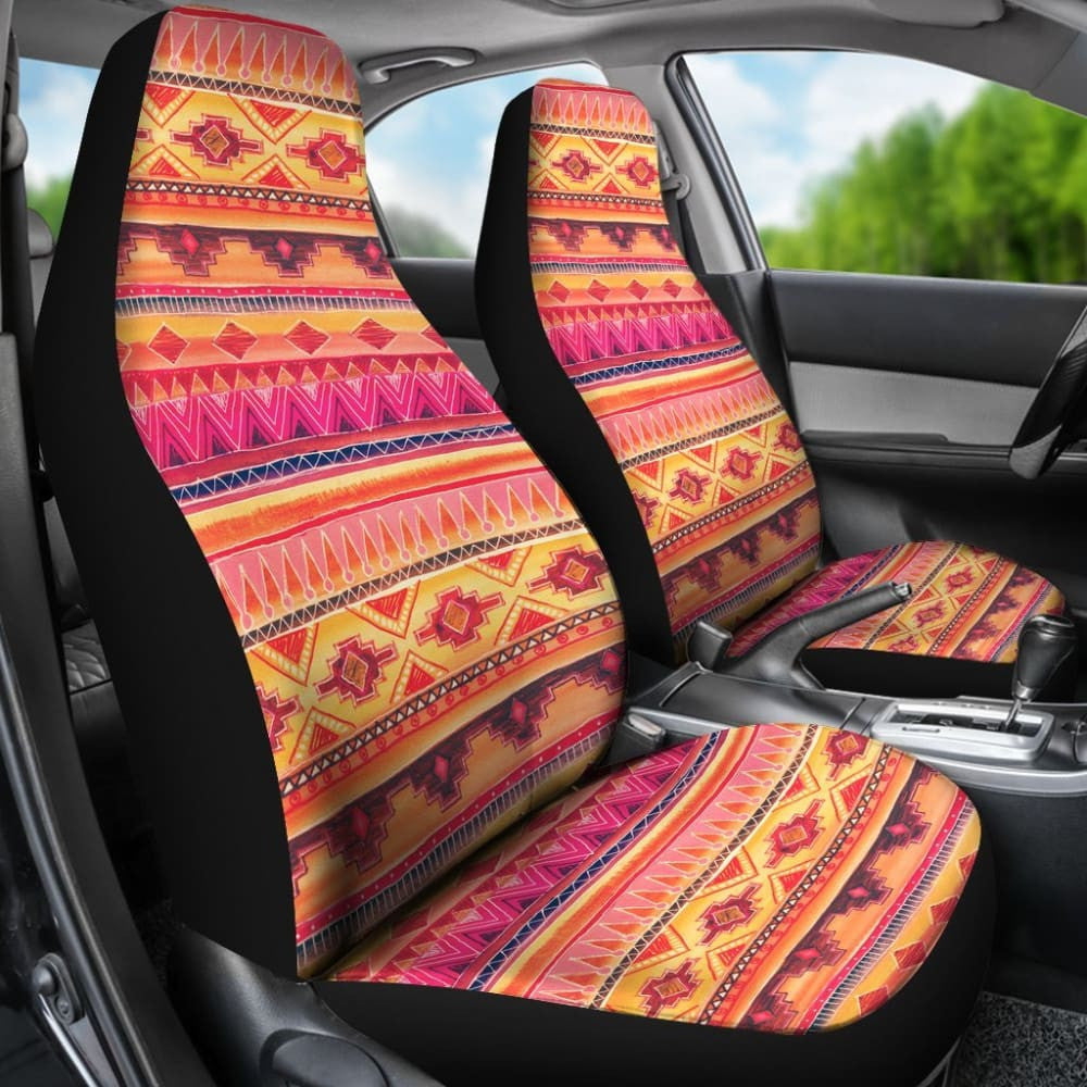 Pink Orange Aztec Car Seat Covers