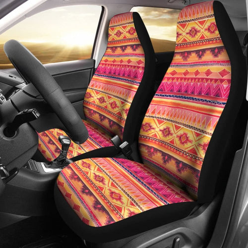 Pink Orange Aztec Car Seat Covers