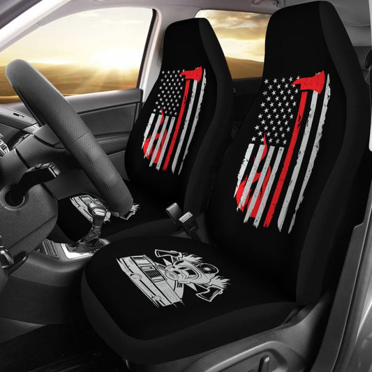 Firefighter American Flag Car Seat Covers Gift