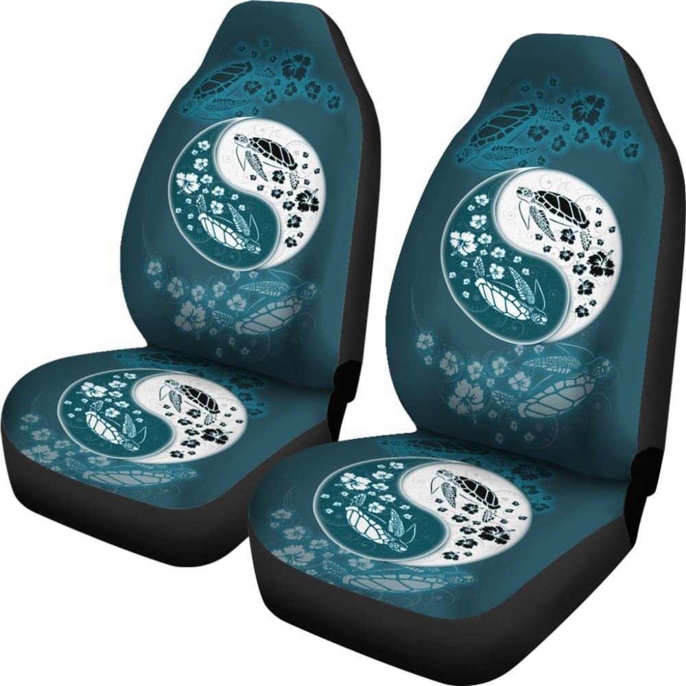 Blue Yin Yang Sea Turtles Car Seat Covers