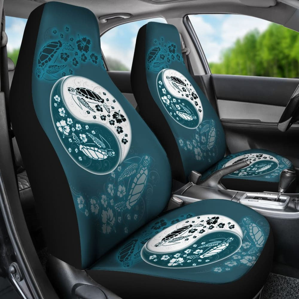 Blue Yin Yang Sea Turtles Car Seat Covers