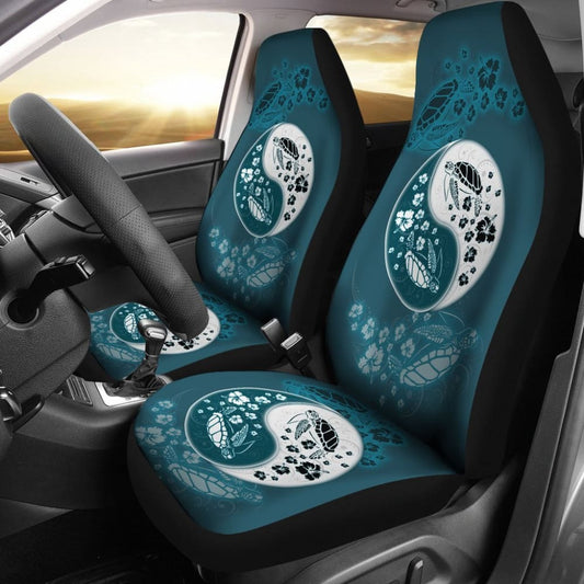 Blue Yin Yang Sea Turtles Car Seat Covers