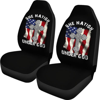 One Nation Under God American Flag Cross Car Seat Covers