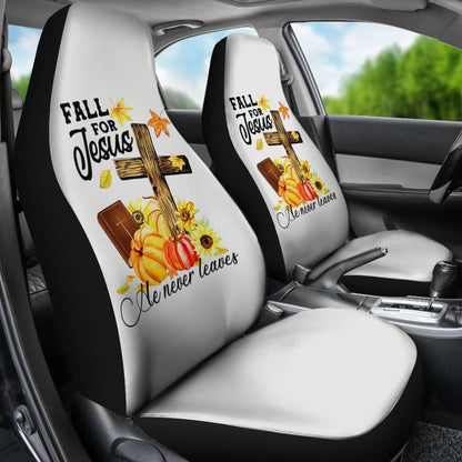 Fall For Jesus He Never Leaves Christian Faith Car Seat Covers