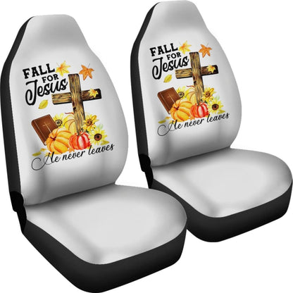 Fall For Jesus He Never Leaves Christian Faith Car Seat Covers