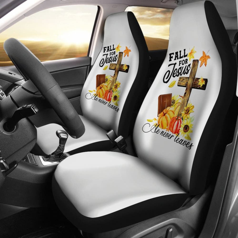 Fall For Jesus He Never Leaves Christian Faith Car Seat Covers