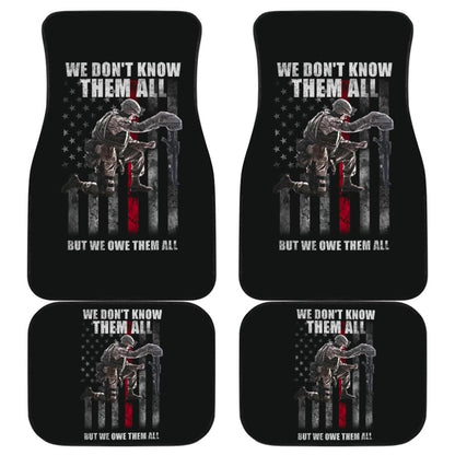 American Flag Soldier We Don't Know Them All, But We Owe Them All Patriotic Car Floor Mats