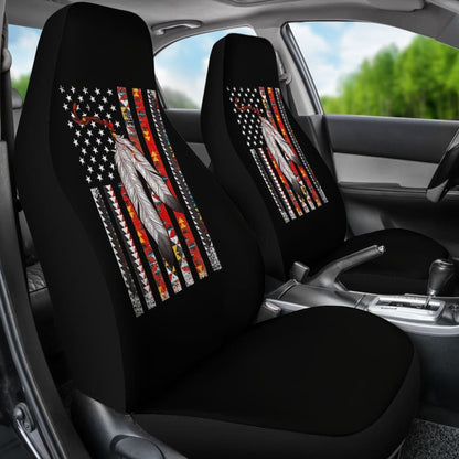 Native Feather American Flag Car Seat Covers Accessories