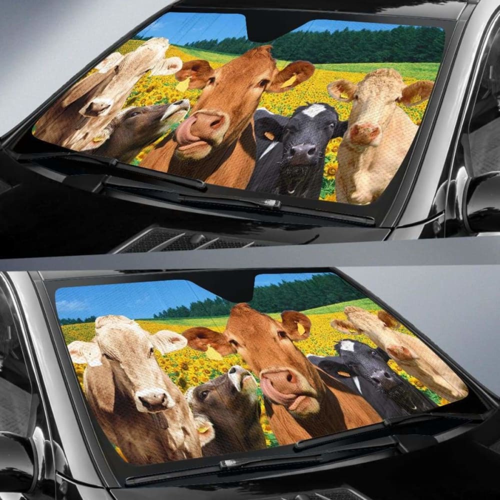 Auto Sun Shades - Cow