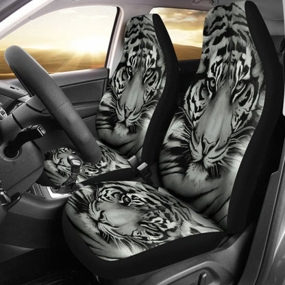 Tiger White Animal Car Seat Covers