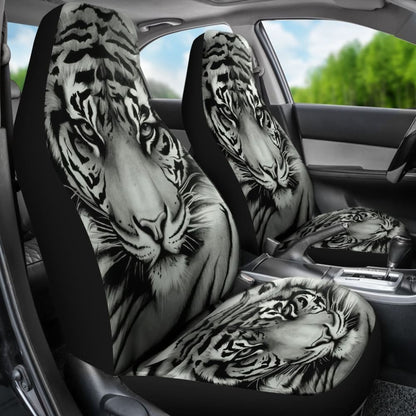 Tiger White Animal Car Seat Covers