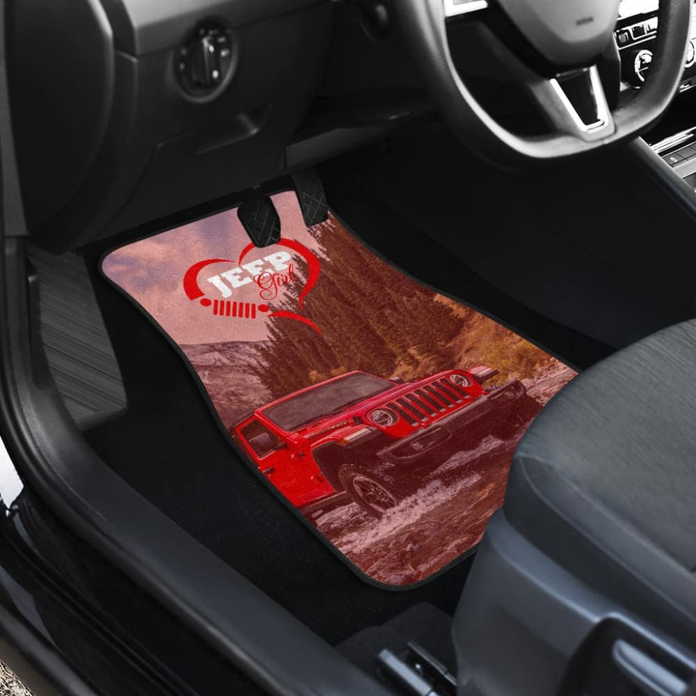 Amazing Red Jeep Girl Car Floor Mats