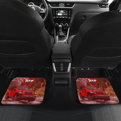 Amazing Red Jeep Girl Car Floor Mats