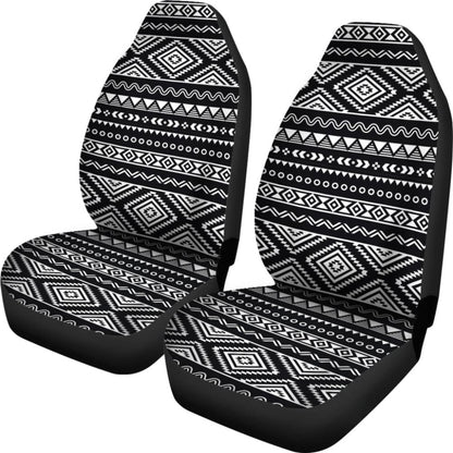 Black And White Car Seat Covers Aztec Design