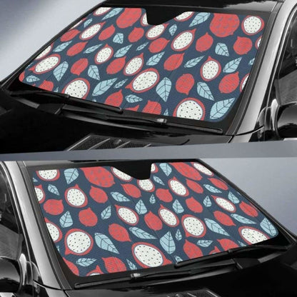 Dragon Fruits Dark Blue Background Car Auto Sun Shades