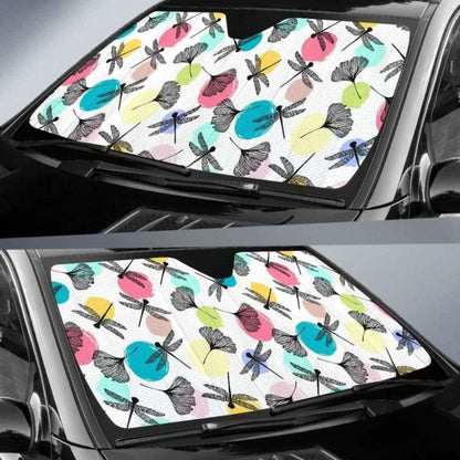 Dragonflies Ginkgo Leaves Pattern Car Auto Sun Shades