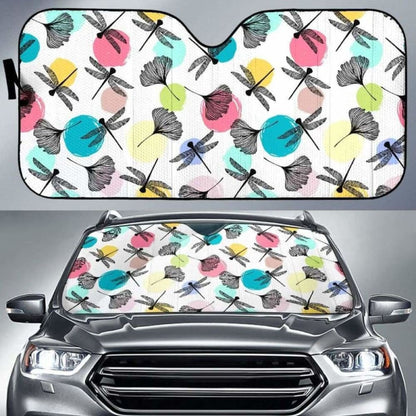 Dragonflies Ginkgo Leaves Pattern Car Auto Sun Shades