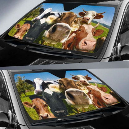 Auto Sun Shades - Cow