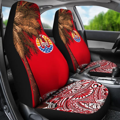 French Polynesia Car Seat Covers Palm Tree Polynesian Pattern
