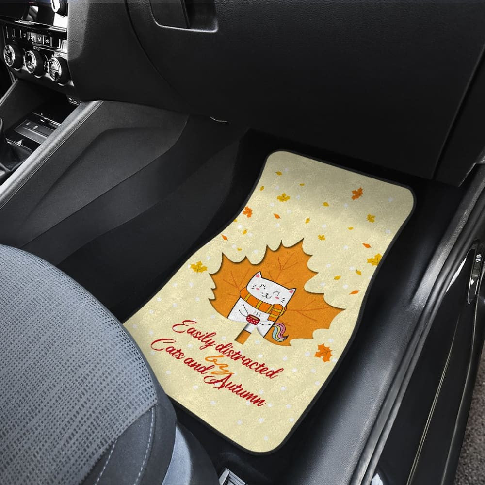 Amazing Easily Distracted By Cats And Autumn Gift Ideas Car Floor Mats