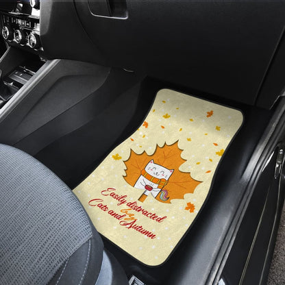 Amazing Easily Distracted By Cats And Autumn Gift Ideas Car Floor Mats