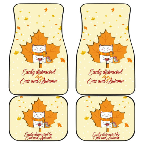 Amazing Easily Distracted By Cats And Autumn Gift Ideas Car Floor Mats