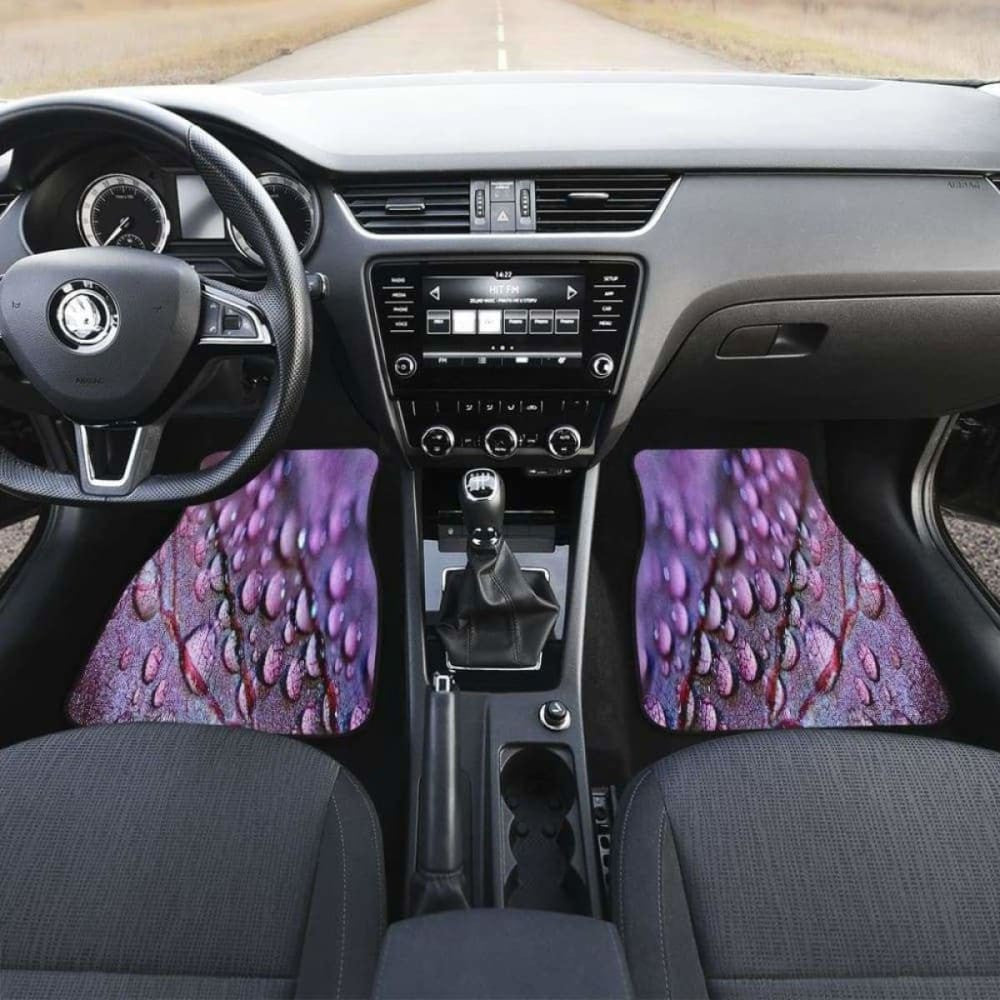Purple Leaf Front And Back Car Mats