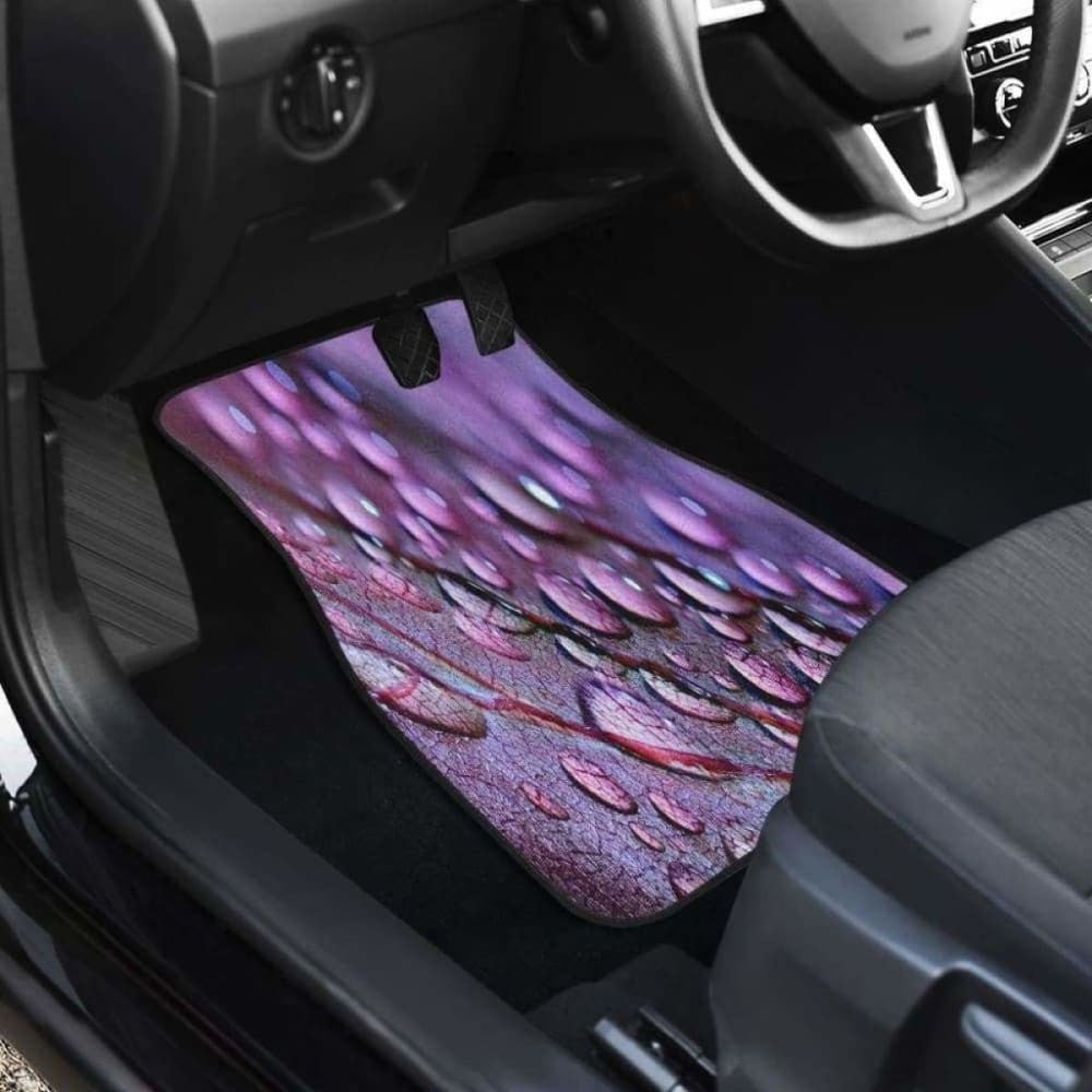 Purple Leaf Front And Back Car Mats