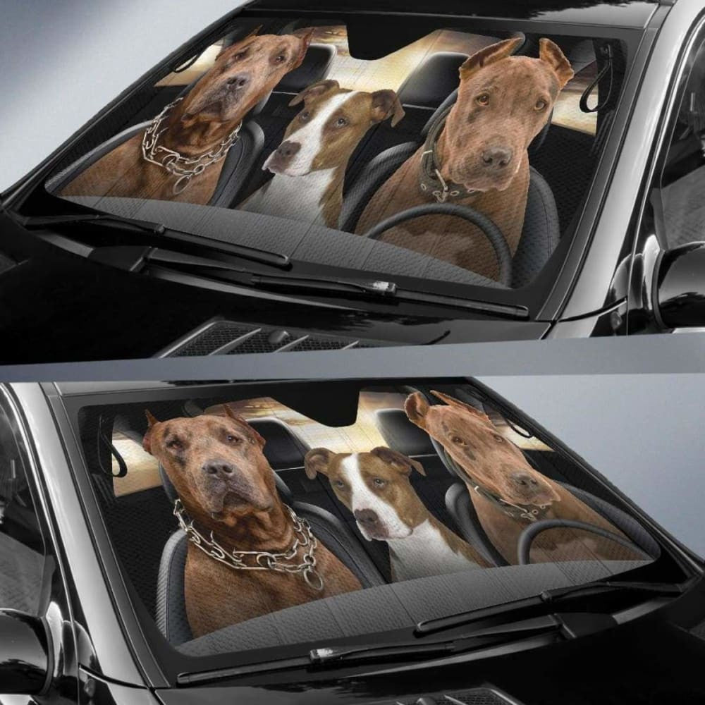 Pit Bull Car Auto Sun Shade Funny Dog Windshield