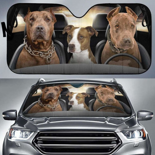 Pit Bull Car Auto Sun Shade Funny Dog Windshield