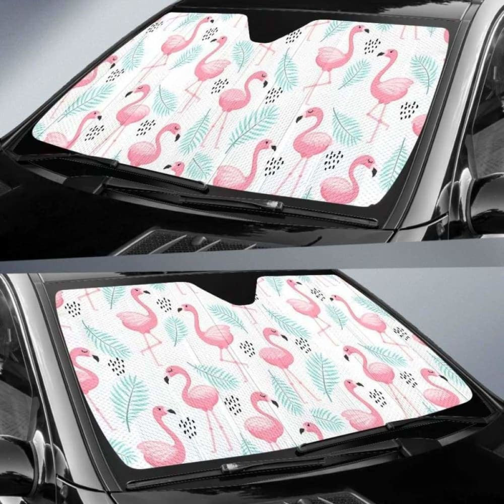 Cute Flamingo Pattern Car Auto Sun Shades