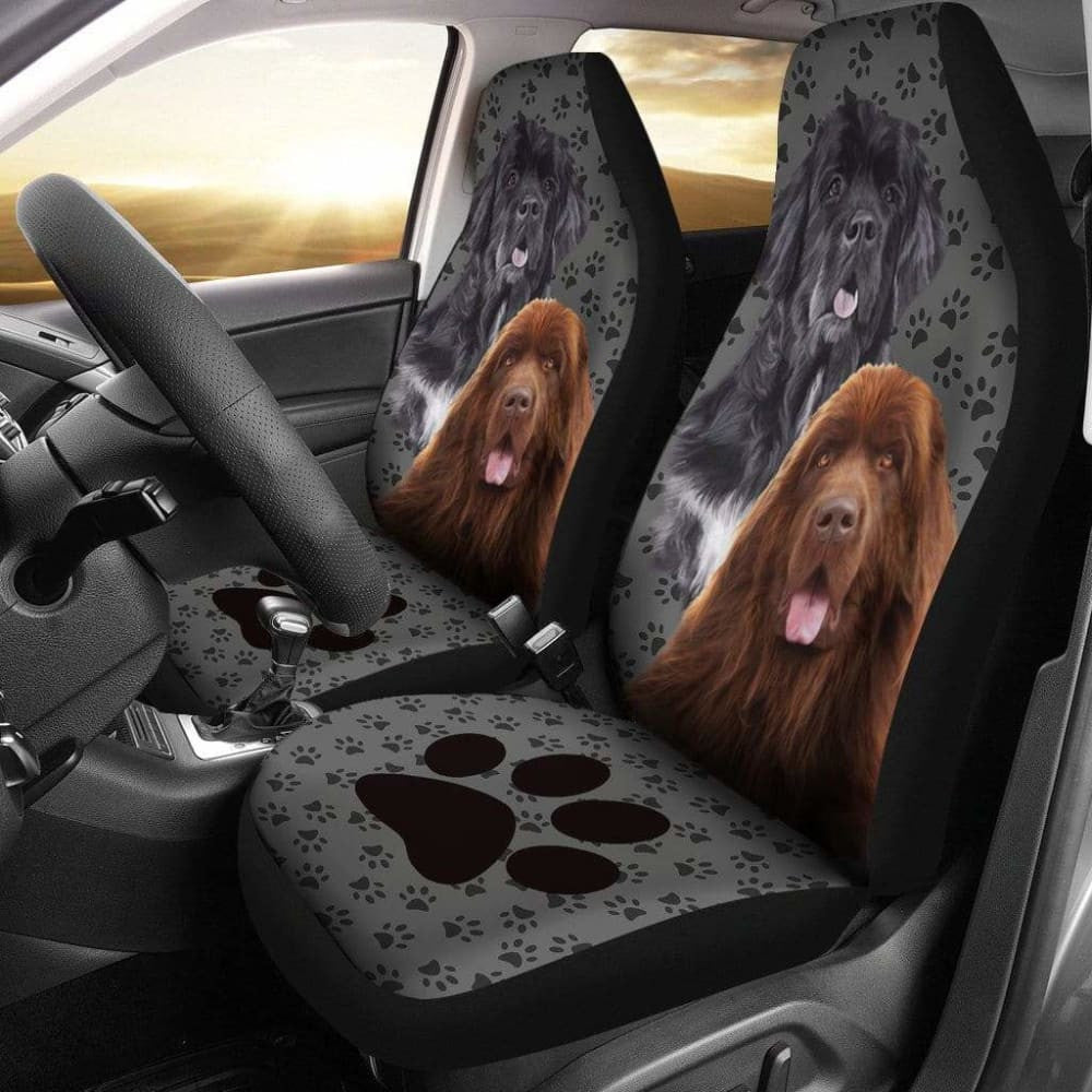 Newfoundland Paw Print Car Seat Cover
