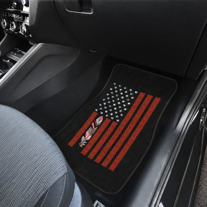 Native American Flag Patriotic Car Floor Mats