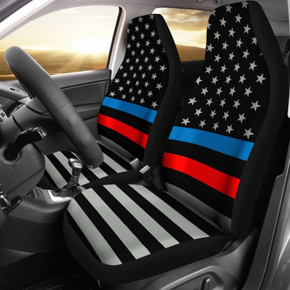 Thin Blue And Red Line Flag Car Seat Covers Amazing Gift