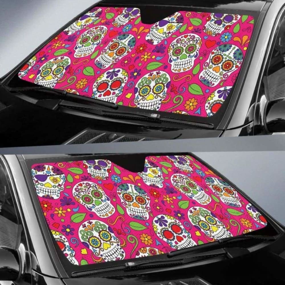 Sugar Skull Car Auto Sun Shade