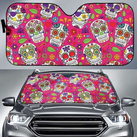 Sugar Skull Car Auto Sun Shade
