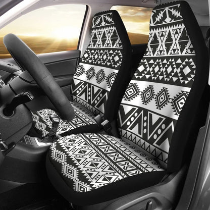 Aztec Pattern Black And White Car Seat Cover