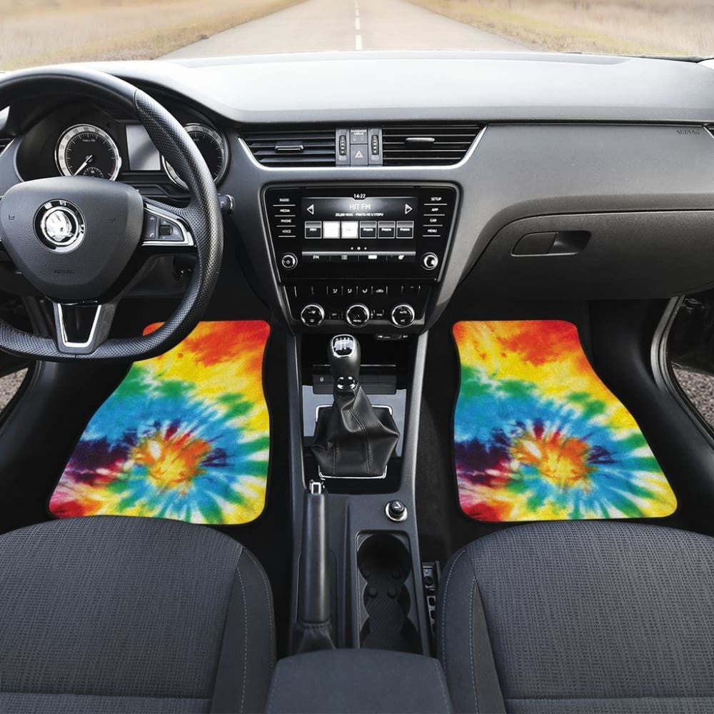 Colorful Tie Dye Abstract Art Car Floor Mats