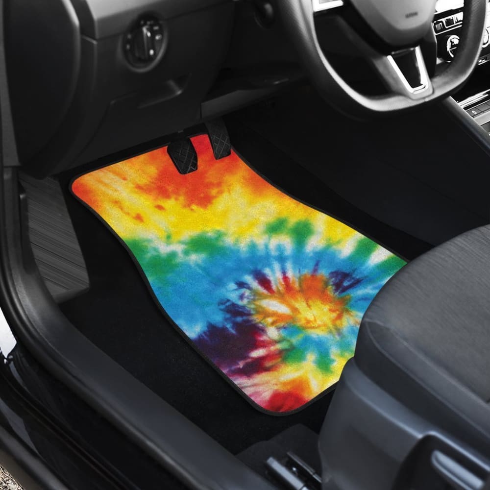 Colorful Tie Dye Abstract Art Car Floor Mats