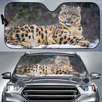 Snow Leopard Female SnowK Car Sun Shade